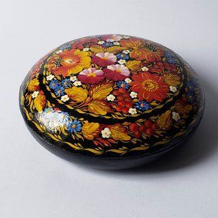 Шкатулка з розписом кругла (17 x 17 x 5 см) SK0288