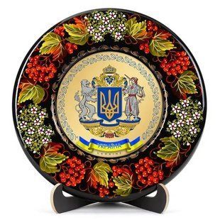 Тарілка з петриківським розписом "Україна" (d-29 см) TR0623