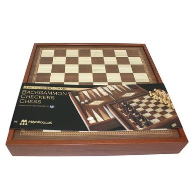 Шахматы + Нарды + Шашки (3 в 1) Manopoulos (40 x 40 см) 088-3601STP