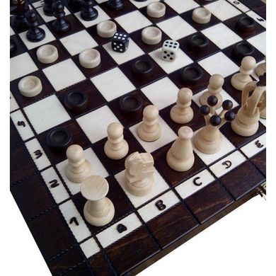 Шахматы + шашки + нарды Madon средние деревянные (35,5 x 35,5 см) 143