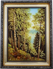Картина із бурштину "Ліс та річка" (28 x 37 см) BK0015