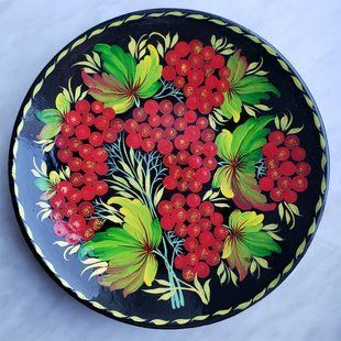 Тарілка з петриківським розписом квіткова (d-20 см) TR0363