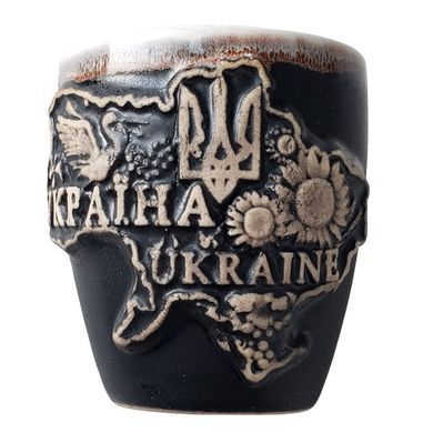 Чарка глиняна "Україна" в асортименті (50 мл, випадковий колір) US0198
