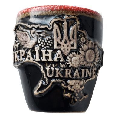 Чарка глиняна "Україна" в асортименті (50 мл, випадковий колір) US0198