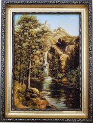 Картина із бурштину "Гірський водоспад" (28 x 37 см) BK0016