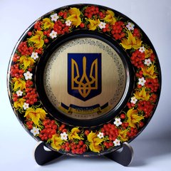 Тарілка з петриківським розписом "Україна" (d-29 см) TR0349