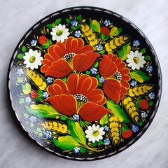 Тарелка с петриковской росписью цветочная (d-20 см) TR0493