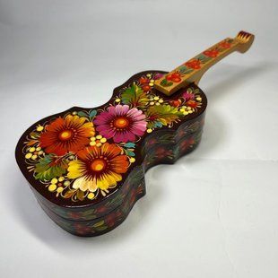 Шкатулка з розписом фігурна "Скрипка" (23 x 9 x 4 см) SK0568