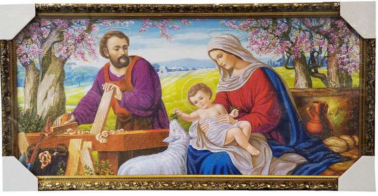 Репродукция икона с блеском Святое Семейство (38 x 75 см) B173