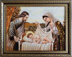 Икона из янтаря "Святое Семейство" (37 x 47 см) B027