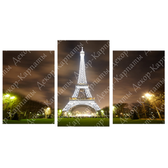 Модульная картина на 3 части "Париж" (55 x 100 см) G-152, 55 x 100, от 51 до 100 см