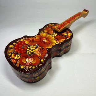 Шкатулка з розписом фігурна "Скрипка" (23 x 9 x 4 см) SK0429