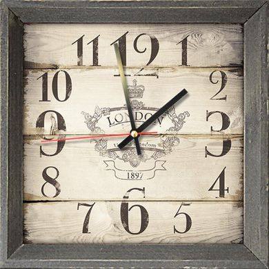 Годинник настінний в дерев'яній рамі (28 x 28 см) F-1