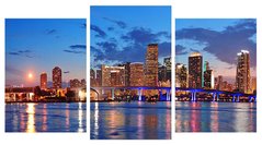 Модульная картина на 3 части "Майами" (55 x 100 см) G-304, 55 x 100, от 51 до 100 см