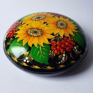 Шкатулка з розписом кругла (17 x 17 x 5 см) SK0292