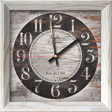 Часы настенные в деревянной раме (28 x 28 см) F-33
