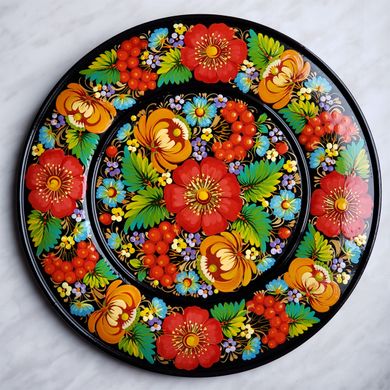 Тарелка с петриковской росписью цветочная (d-30 см) TR0507-1