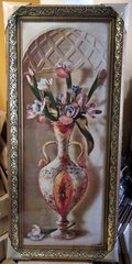 Гобеленовая картина "Античная ваза с цветами" (50 x 110 см) GB124
