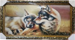 Гобеленовая картина "Пара волков" (46 x 87 см) GB010