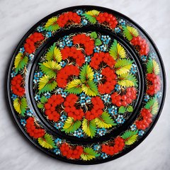 Тарелка с петриковской росписью цветочная (d-30 см) TR0507-2