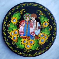 Тарелка с петриковской росписью сюжетная (d-22 см) TR0367