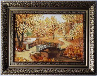 Картина из янтаря "Романтический мостик" (27 x 36 см) BK0019