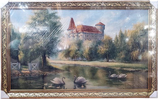 Гобеленовая картина "Лебеди на реке" (73 x 115 см) GB077