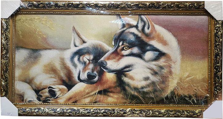 Гобеленова картина "Пара вовків" (46 x 87 см) GB010
