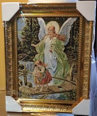 Гобеленова ікона з люрексом Ангел-охоронець (38 x 48 см) B110-1