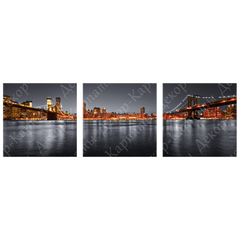 Триптих на холсті "Нью-Йорк" (30 x 30 см, 3 шт) TG-203, 30 x 30, до 50 см