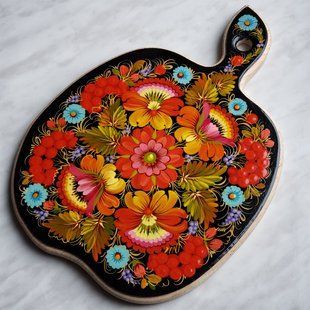 Дошка з петриківським розписом (31,5 x 22,5 x 1,5 см) TR0473-1