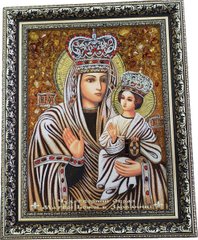 Ікона Божої Матері Зарваницької з бурштину (37 x 47 см) B130