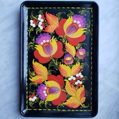 Поднос с петриковской росписью цветочный (31 x 21 x 2 см) VP0050