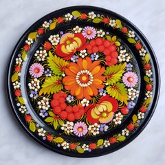 Тарелка с петриковской росписью цветочная (d-20 см) TR0298-2