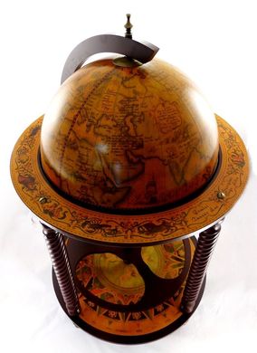 Глобус-бар напольный на 4 ножки 45 см сфера, коричневый (60 x 60 x 102 см) 45043R
