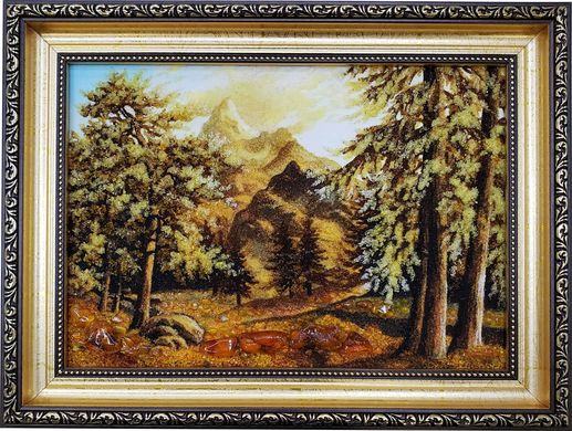 Картина із бурштину "Гірський пейзаж" (28 x 37 см) BK0022
