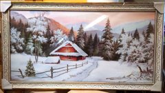Картина-репродукция "Зимний лес в горах" (61 x 110 см) RP0182, от 101 см и более