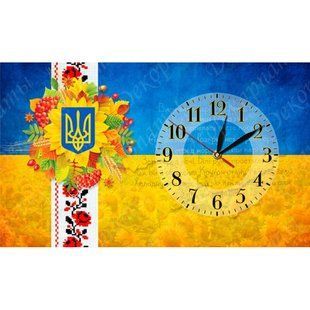 Настінний годинник на полотні "Патріотичний" (30 x 53 см) UA-2