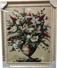 Гобеленовая картина "Цветы в вазе" (57 x 69 см) GB117, 57 x 69, от 51 до 100 см