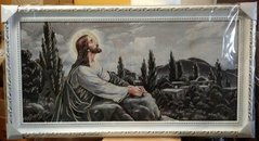 Гобеленова ікона з люрексом "Ісус на Оливній горі" (58 x 118 см) B259