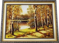 Картина із бурштину "Стежинка біля річки" (26 x 37 см) BK0003-1