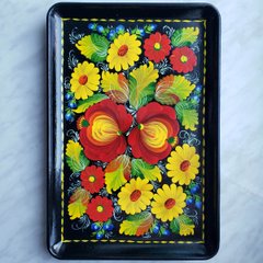 Поднос с петриковской росписью цветочный (31 x 21 x 2 см) VP0051