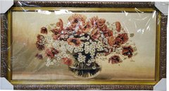 Гобеленовая картина с люрексом "Ваза с цветами" (48 x 88 см) GB020