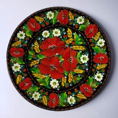 Тарелка с петриковской росписью цветочная (d-30 см) TR0271