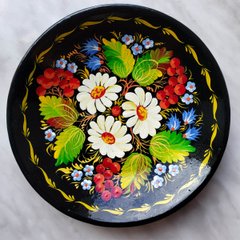 Тарелка с петриковской росписью цветочная (d-15 см) TR0259