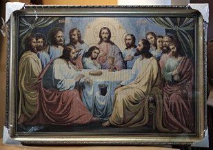 Гобеленовая икона с люрексом Тайная Вечеря (55 x 78 см) B183