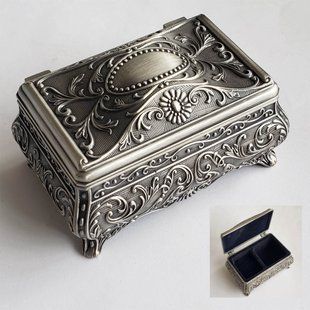 Шкатулка мельхиоровая для украшений (9 x 6 x 4 см) 316-5