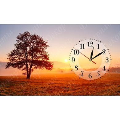 Настінний годинник на полотні "Природа" (30 x 53 см) P-309