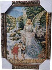 Гобеленовая икона с люрексом Ангел-хранитель (33 x 44 см) B106, 33 x 44, до 50 см