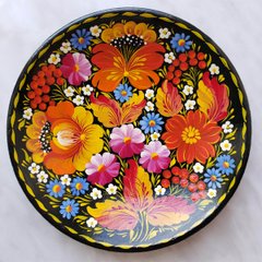 Тарелка с петриковской росписью цветочная (d-15 см) TR0260